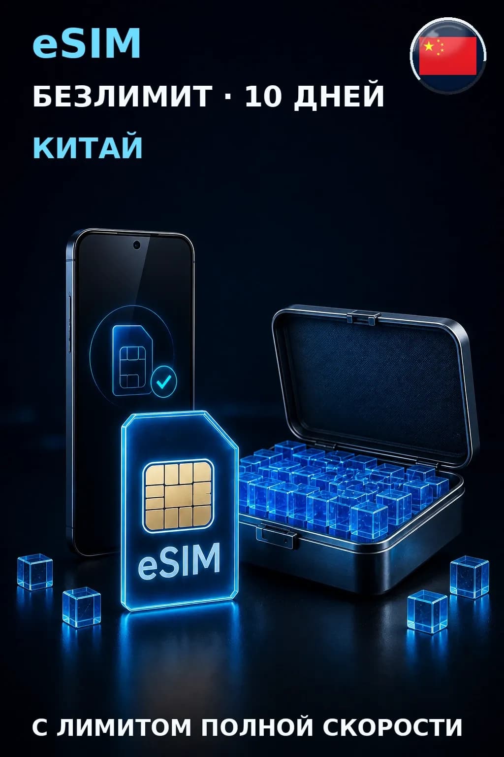 eSIM Китай — БЕЗЛИМИТ, 10 дней — интернет