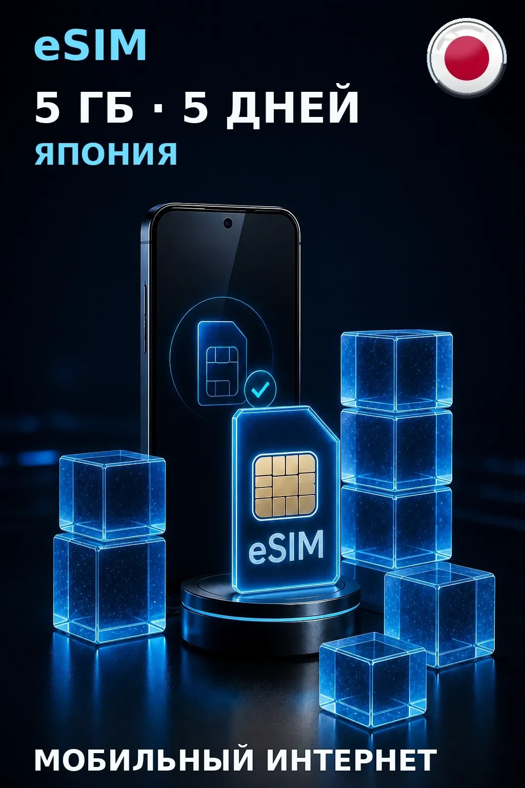 eSIM Япония — 5 ГБ, 5 дней — интернет