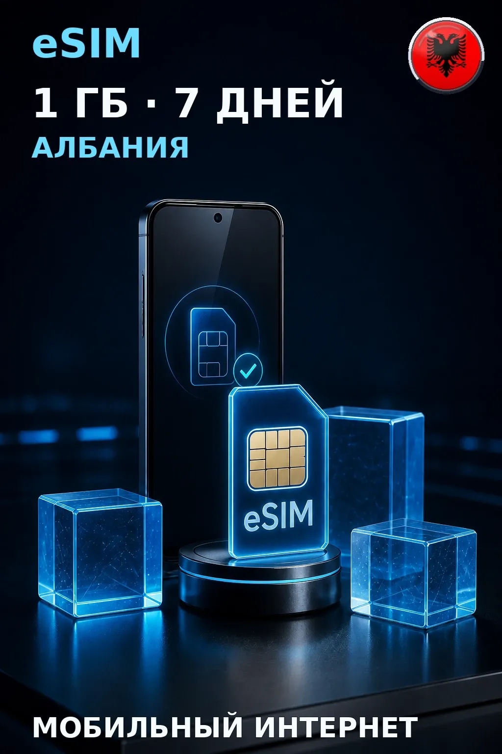 eSIM Албания — 1 ГБ, 7 дней — интернет