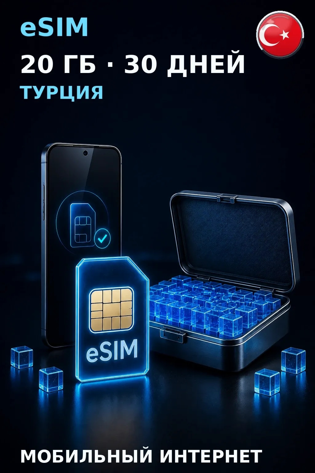 eSIM Турция — 20 ГБ, 30 дней — интернет