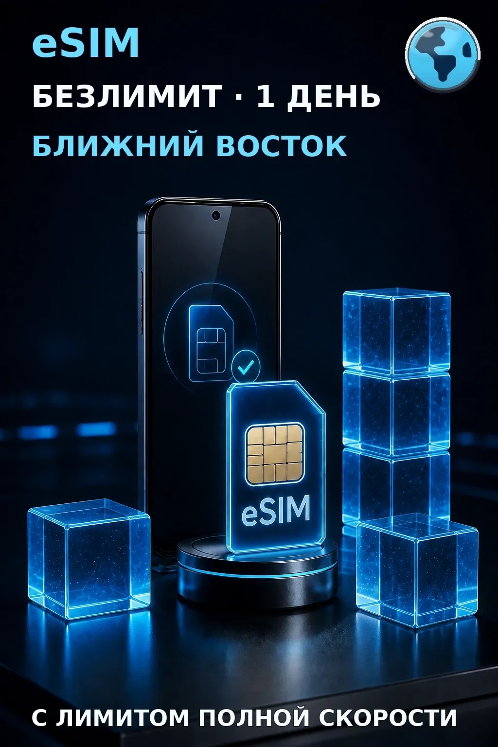 eSIM Ближний Восток — БЕЗЛИМИТ, 1 день — интернет