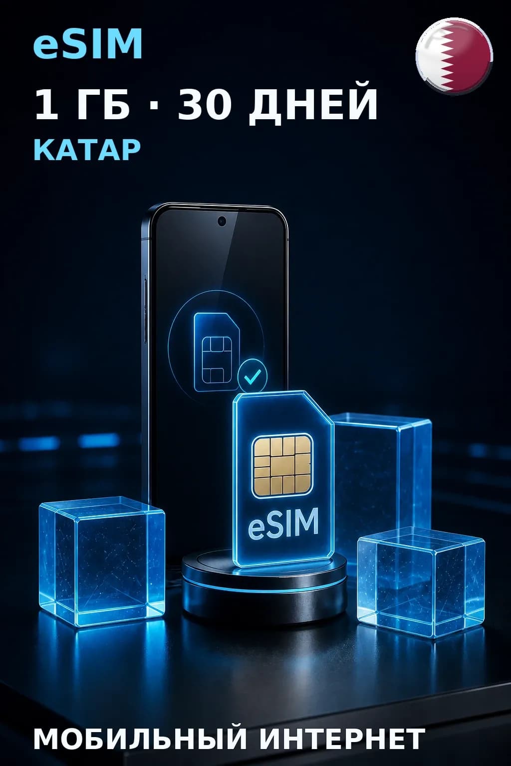 eSIM Катар — 1 ГБ, 30 дней — интернет