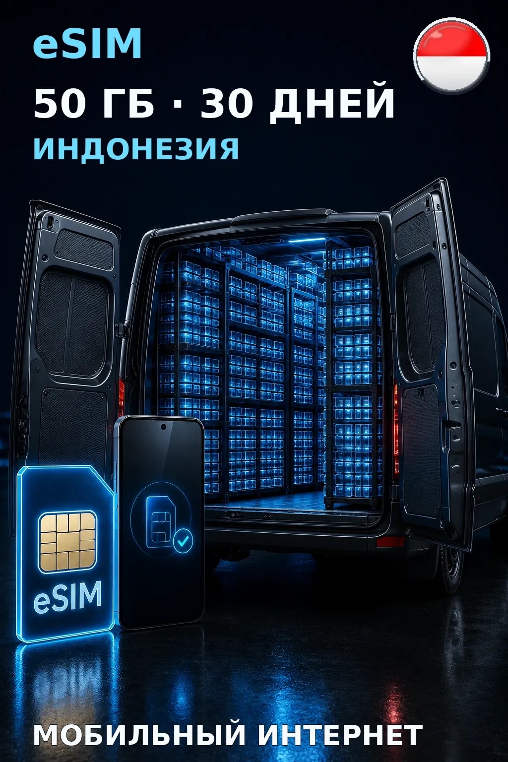 eSIM Индонезия — 50 ГБ, 30 дней — интернет