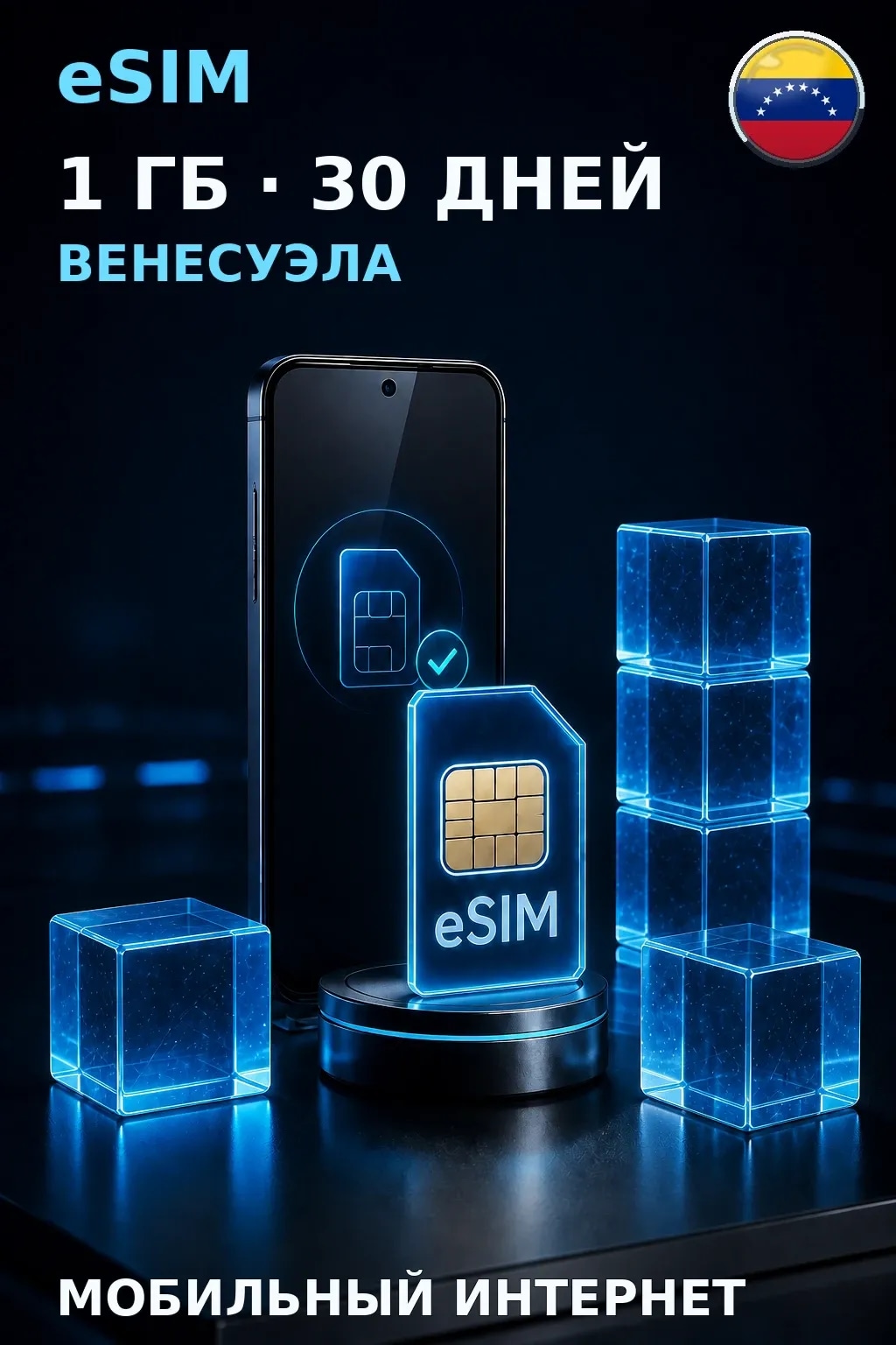 eSIM Венесуэла — 1 ГБ, 30 дней — интернет